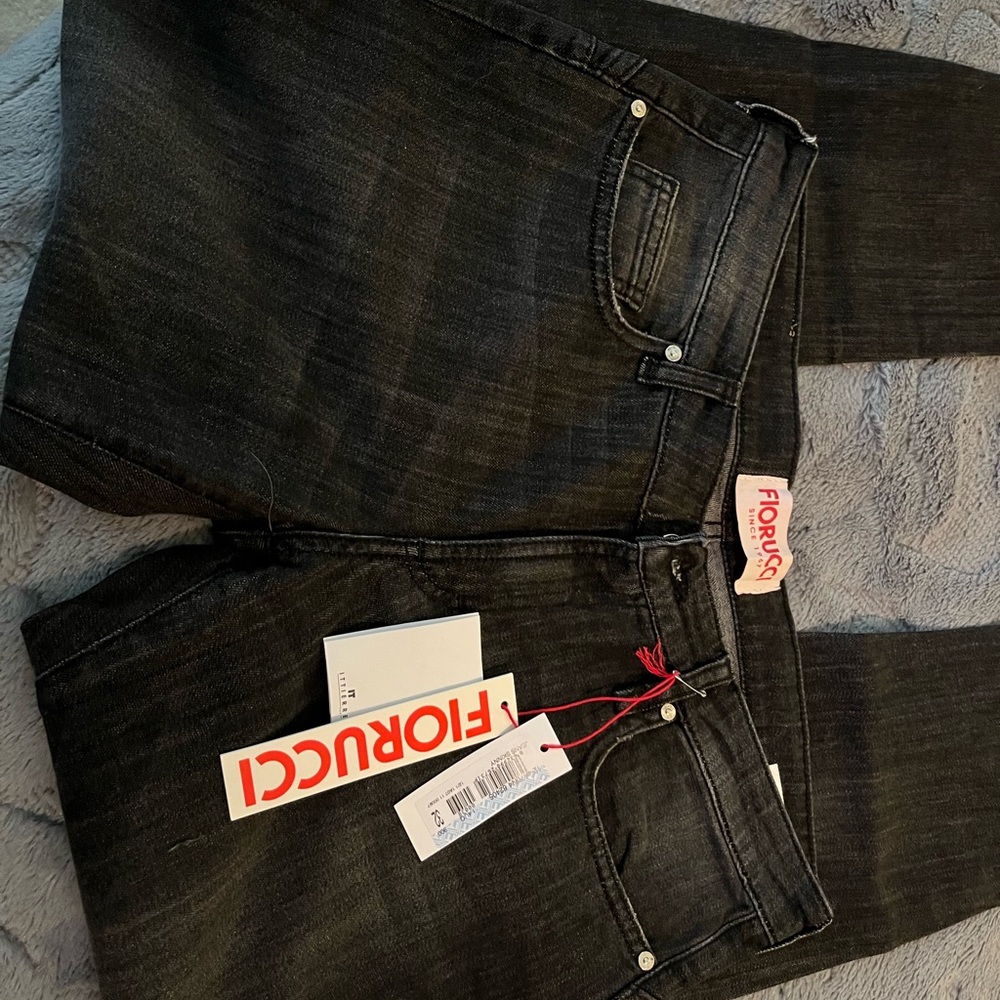 Fiorucci Dark Wash Jeans with Signature Stitching size 28
